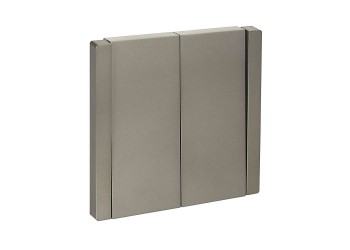 FORTE&PIANO Выключатель 2-клавишный 10А FP505 сталь IEK FP-V20-0-10-1-K46