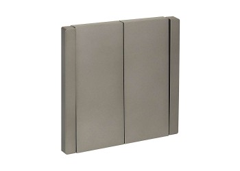 FORTE&PIANO Выключатель 2-клавишный проходной 10А FP507 сталь IEK FP-V22-0-10-1-K46