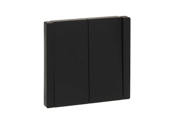 FORTE&PIANO Выключатель 2-клавишный проходной с индикацией 10А FP108 черный IEK FP-V22-1-10-1-K02