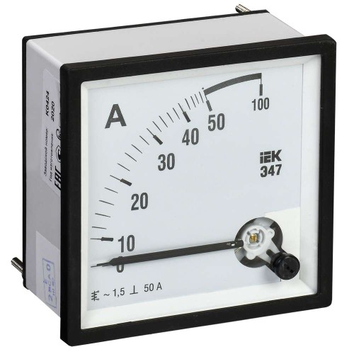 Амперметр аналоговый Э47 50А класс точности 1,5 72х72мм IEK IPA10-6-0050-E, купить в Минске по самой низкой цене