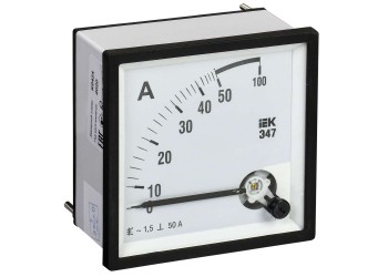 Амперметр аналоговый Э47 50А класс точности 1,5 72х72мм IEK IPA10-6-0050-E