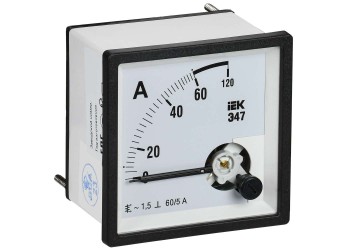 Амперметр Э47 60/5А класс точности 1,5 72х72мм IEK IPA10-6-0060-E