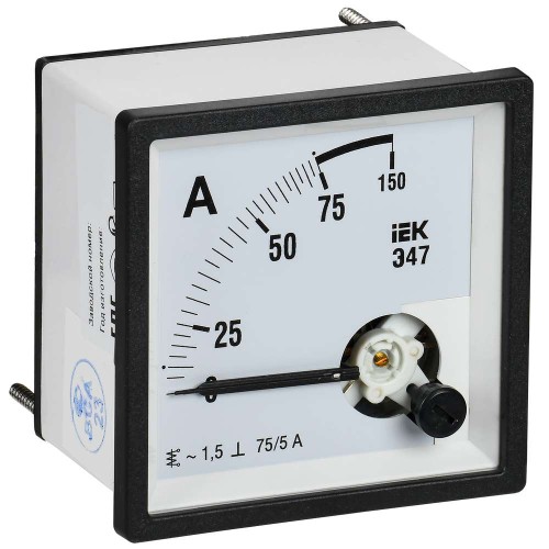 Амперметр Э47 75/5А класс точности 1,5 72х72мм IEK IPA10-6-0075-E, купить в Минске по самой низкой цене