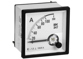 Амперметр аналоговый Э47 100/5А класс точности 1,5 72х72мм IEK IPA10-6-0100-E