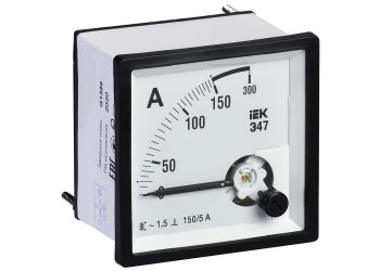 Амперметр аналоговый Э47 150/5А класс точности 1,5 72х72мм IEK IPA10-6-0150-E