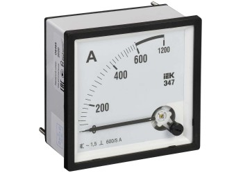 Амперметр аналоговый Э47 600/5А класс точности 1,5 72х72мм IEK IPA10-6-0600-E