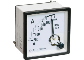 Амперметр аналоговый Э47 1000/5А класс точности 1,5 72х72мм IEK IPA10-6-1000-E