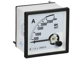 Амперметр Э47 2500/5А класс точности 1,5 72х72мм IEK IPA10-6-2500-E