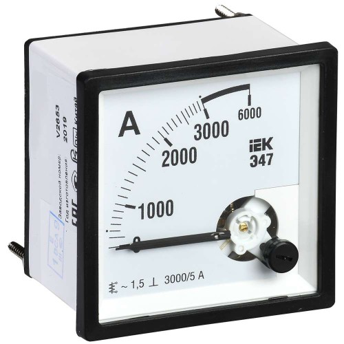 Амперметр аналоговый Э47 3000/5А класс точности 1,5 72х72мм IEK IPA10-6-3000-E, купить в Минске по самой низкой цене