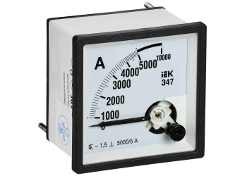 Амперметр Э47 5000/5А класс точности 1,5 72х72мм IEK IPA10-6-5000-E