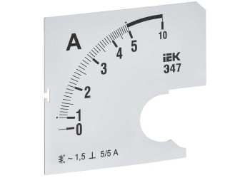 Шкала сменная для амперметра Э47 5/5А класс точности 1,5 72х72мм IEK IPA10D-SC-0005