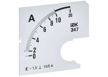 Шкала сменная для амперметра Э47 10/5А класс точности 1,5 72х72мм IEK IPA10D-SC-0010