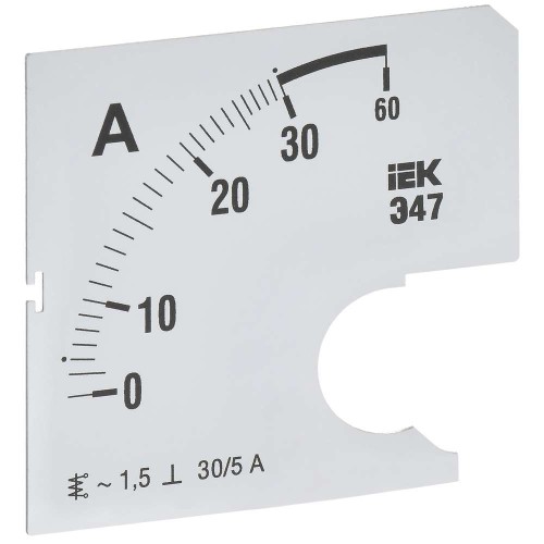 Шкала сменная для амперметра Э47 30/5А класс точности 1,5 72х72мм IEK IPA10D-SC-0030, купить в Минске по самой низкой цене