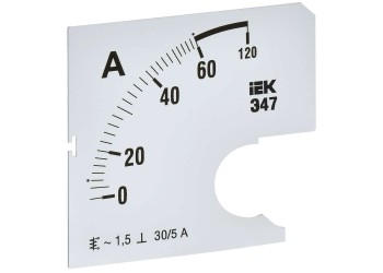 Шкала сменная для амперметра Э47 60/5А класс точности 1,5 72х72мм IEK IPA10D-SC-0060