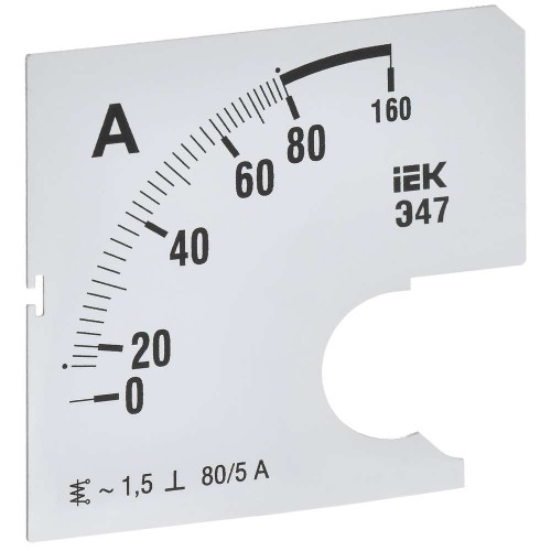 Шкала сменная для амперметра Э47 80/5А класс точности 1,5 72х72мм IEK IPA10D-SC-0080, купить в Минске по самой низкой цене