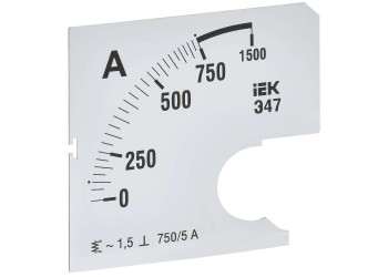 Шкала сменная для амперметра Э47 750/5А класс точности 1,5 72х72мм IEK IPA10D-SC-0750