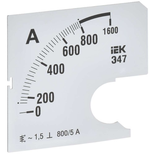 Шкала сменная для амперметра Э47 800/5А класс точности 1,5 72х72мм IEK IPA10D-SC-0800, купить в Минске по самой низкой цене