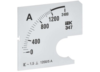 Шкала сменная для амперметра Э47 1200/5А класс точности 1,5 72х72мм IEK IPA10D-SC-1200