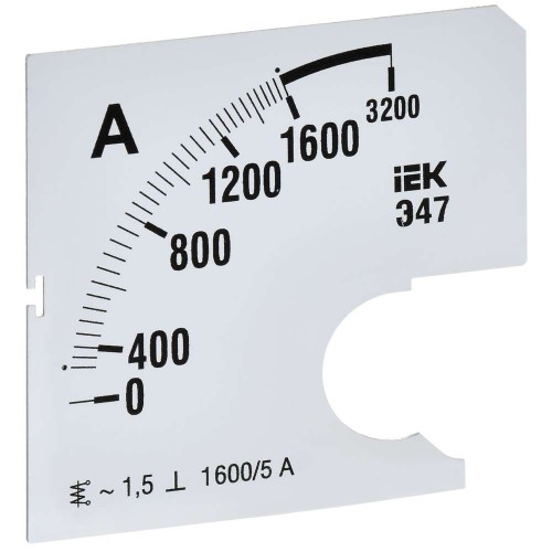 Шкала сменная для амперметра Э47 1600/5А класс точности 1,5 72х72мм IEK IPA10D-SC-1600, купить в Минске по самой низкой цене