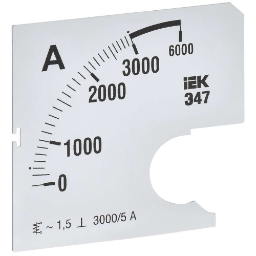 Шкала сменная для амперметра Э47 3000/5А класс точности 1,5 72х72мм IEK IPA10D-SC-3000, купить в Минске по самой низкой цене