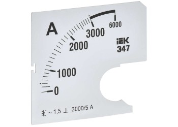 Шкала сменная для амперметра Э47 3000/5А класс точности 1,5 72х72мм IEK IPA10D-SC-3000