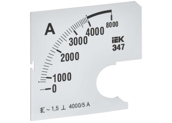 Шкала сменная для амперметра Э47 4000/5А класс точности 1,5 72х72мм IEK IPA10D-SC-4000