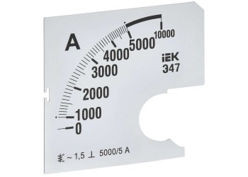 Шкала сменная для амперметра Э47 5000/5А класс точности 1,5 72х72мм IEK IPA10D-SC-5000