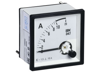 Амперметр аналоговый Э47 10А класс точности 1,5 96х96мм IEK IPA20-6-0010-E