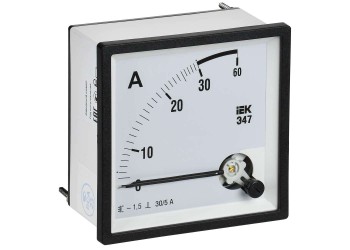 Амперметр Э47 30/5А класс точности 1,5 96х96мм IEK IPA20-6-0030-E