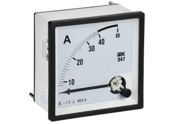 Амперметр Э47 40/5А класс точности 1,5 96х96мм IEK IPA20-6-0040-E