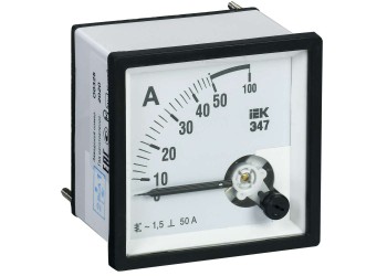Амперметр аналоговый Э47 50А класс точности 1,5 96х96мм IEK IPA20-6-0050-E