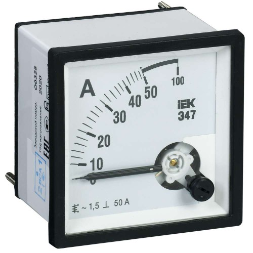 Амперметр аналоговый Э47 50А класс точности 1,5 96х96мм IEK IPA20-6-0050-E, купить в Минске по самой низкой цене