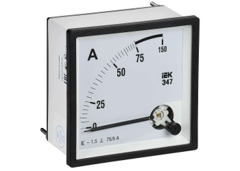 Амперметр Э47 75/5А класс точности 1,5 96х96мм IEK IPA20-6-0075-E