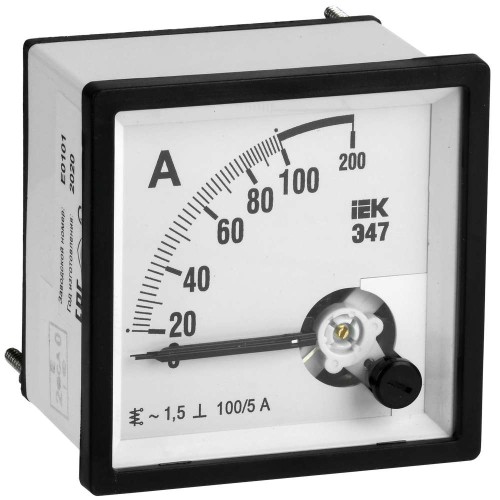 Амперметр аналоговый Э47 100/5А класс точности 1,5 96х96мм IEK IPA20-6-0100-E, купить в Минске по самой низкой цене