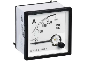 Амперметр аналоговый Э47 200/5А класс точности 1,5 96х96мм IEK IPA20-6-0200-E