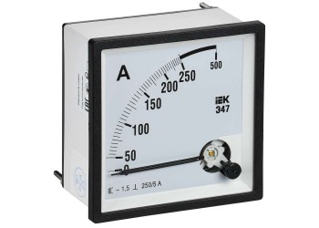 Амперметр Э47 250/5А класс точности 1,5 96х96мм IEK IPA20-6-0250-E
