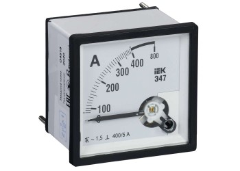 Амперметр аналоговый Э47 400/5А класс точности 1,5 96х96мм IEK IPA20-6-0400-E