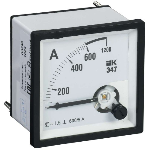 Амперметр аналоговый Э47 600/5А класс точности 1,5 96х96мм IEK IPA20-6-0600-E, купить в Минске по самой низкой цене