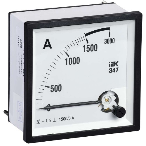 Амперметр аналоговый Э47 1500/5А класс точности 1,5 96х96мм IEK IPA20-6-1500-E, купить в Минске по самой низкой цене