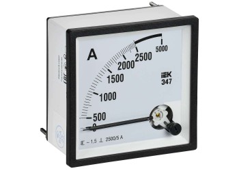 Амперметр Э47 2500/5А класс точности 1,5 96х96мм IEK IPA20-6-2500-E