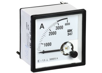 Амперметр аналоговый Э47 3000/5А класс точности 1,5 96х96мм IEK IPA20-6-3000-E