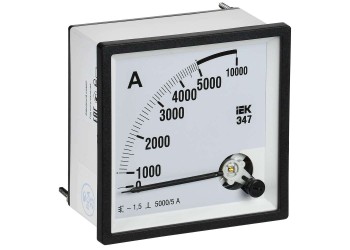 Амперметр Э47 5000/5А класс точности 1,5 96х96мм IEK IPA20-6-5000-E