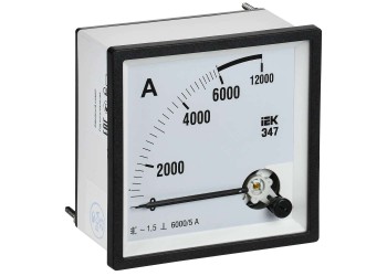 Амперметр Э47 6000/5А класс точности 1,5 96х96мм IEK IPA20-6-6000-E