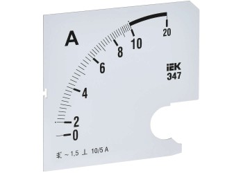 Шкала сменная для амперметра Э47 10/5А класс точности 1,5 96х96мм IEK IPA20D-SC-0010