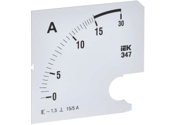 Шкала сменная для амперметра Э47 15/5А класс точности 1,5 96х96мм IEK IPA20D-SC-0015