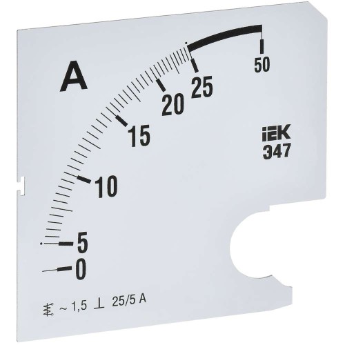 Шкала сменная для амперметра Э47 25/5А класс точности 1,5 96х96мм IEK IPA20D-SC-0025, купить в Минске по самой низкой цене