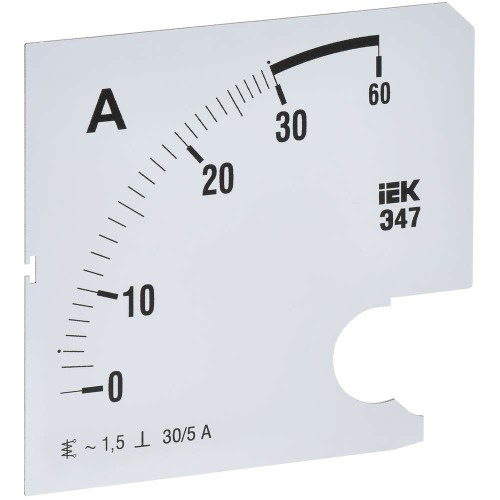 Шкала сменная для амперметра Э47 30/5А класс точности 1,5 96х96мм IEK IPA20D-SC-0030, купить в Минске по самой низкой цене