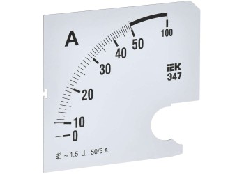 Шкала сменная для амперметра Э47 50/5А класс точности 1,5 96х96мм IEK IPA20D-SC-0050
