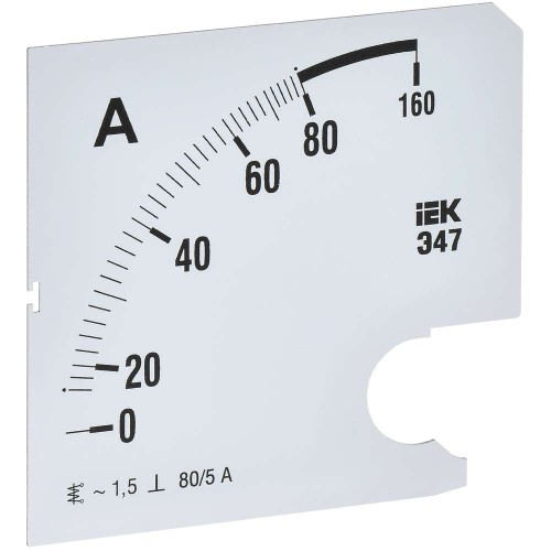 Шкала сменная для амперметра Э47 80/5А класс точности 1,5 96х96мм IEK IPA20D-SC-0080, купить в Минске по самой низкой цене