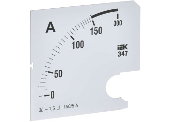 Шкала сменная для амперметра Э47 150/5А класс точности 1,5 96х96мм IEK IPA20D-SC-0150